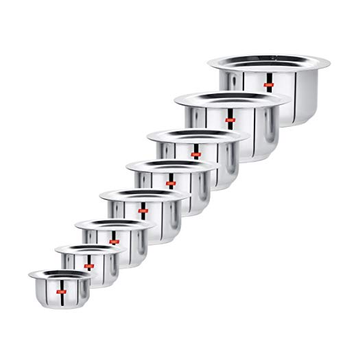 Sumeet Stainless Steel Tope/patila/cookware With Lids, 370ML, 550ML, 800ML,...