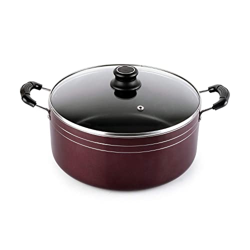 Cello Prima Non Stick Biryani Pot 5.5 LTR with Glass Lid, Gas Stove Compatible Only,...
