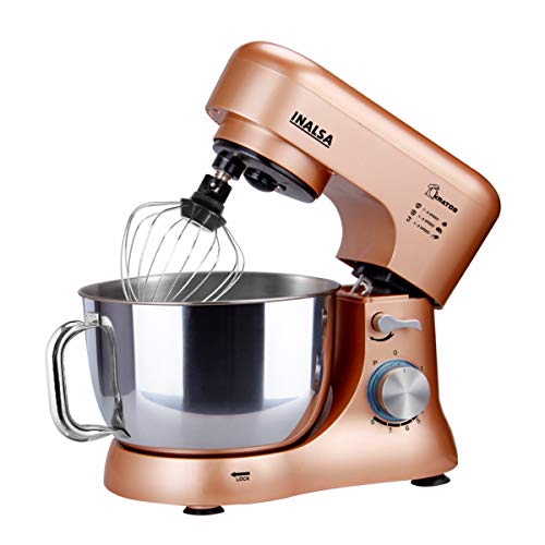 INALSA Stand Mixer 1000W|Pure Copper Motor|5L SS Bowl With Splash Guard|Accessories...