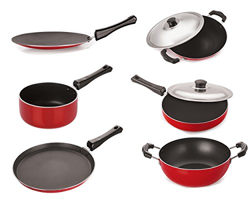 NIRLON Aluminium Gas Compatible Non-Stick Cookware Set Flat Tawa/Concave Tawa/Fry Pan...