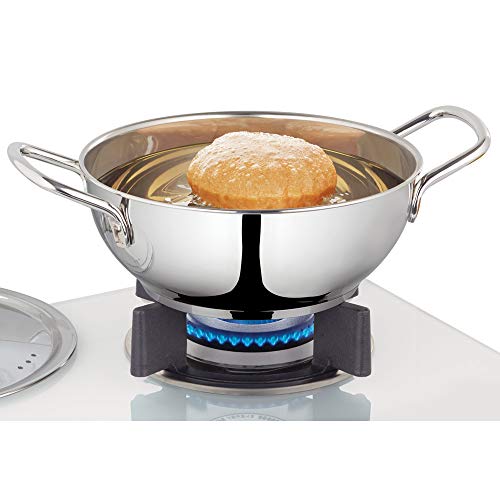 Borosil Stainless Steel Kadhai With Lid, Induction Friendly, Impact Bonded Tri-ply...