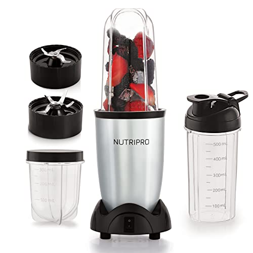 nutripro Copper Juicer Mixer Grinder - Smoothie Maker - 500 Watts (3 Jars, Silver) -...