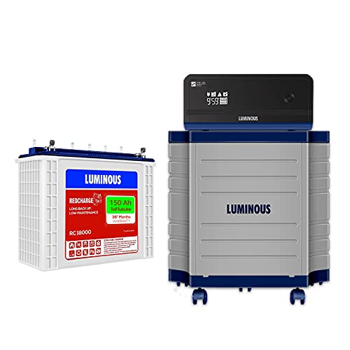 Luminous Inverter & Battery Combo for Home,Office & Shops|Zelio+1100 Pure Sine Wave...