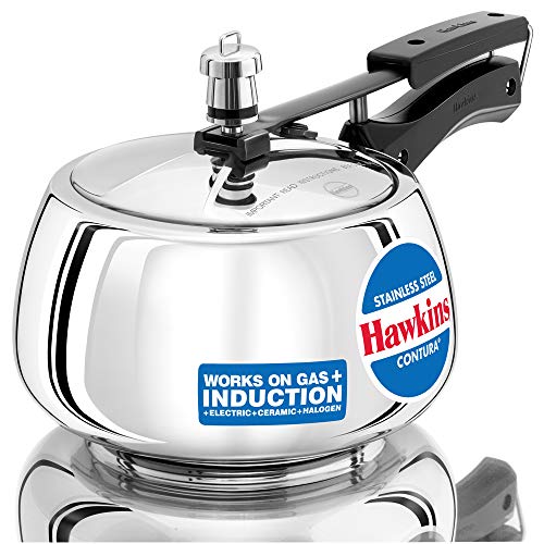 Hawkins Stainless Steel Contura 3 Litre Inner Lid Pressure Cooker Induction...