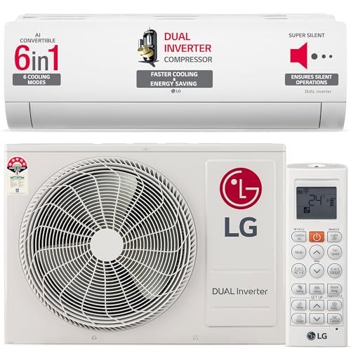 LG 1.5 Ton 5 Star DUAL Inverter Split AC (Copper, AI Convertible 6-in-1 Cooling, 4...