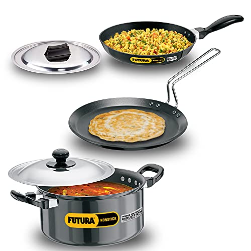 Hawkins Futura 3 Pieces Cookware Set 1, Induction Cookware Set - Non Stick Frying...