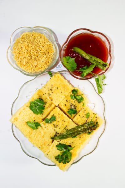 dhokla made with an idli dhokla maker