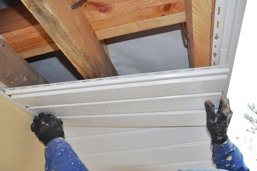 hide chimney pipe behind column and soffit