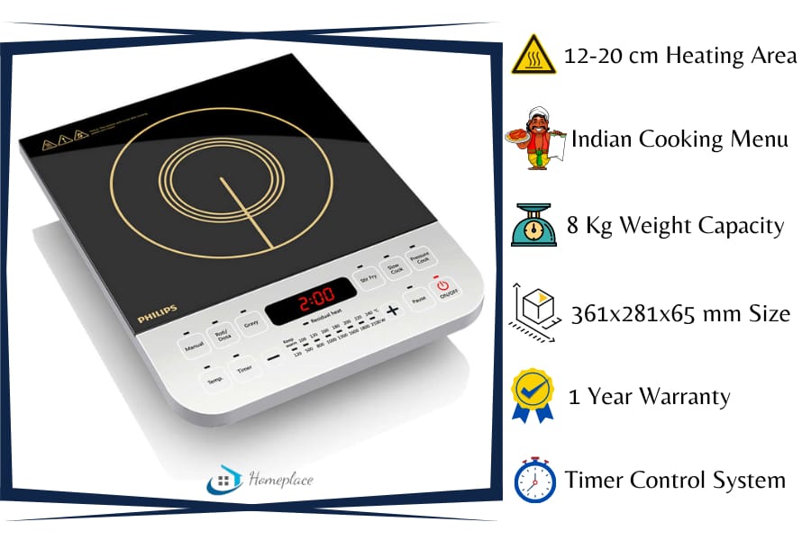 Philips Viva Collection HD492801 2100 watt Induction Cooktop