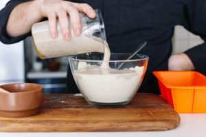 mixing ingredients for ice cream