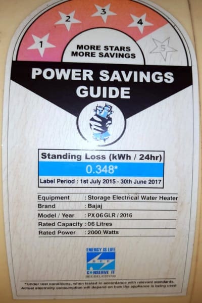 Wattage, BEE star rating & power consumption