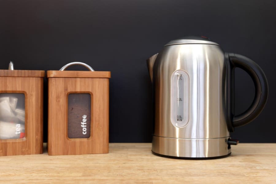 electric kettle ready to prepare tea and coffee